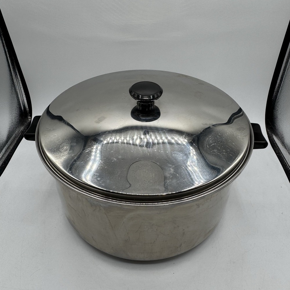 Vtg SEARS HEAT CORE Stainless Steel 10 Qt Stock Canning Pot WITH Lid USA Made